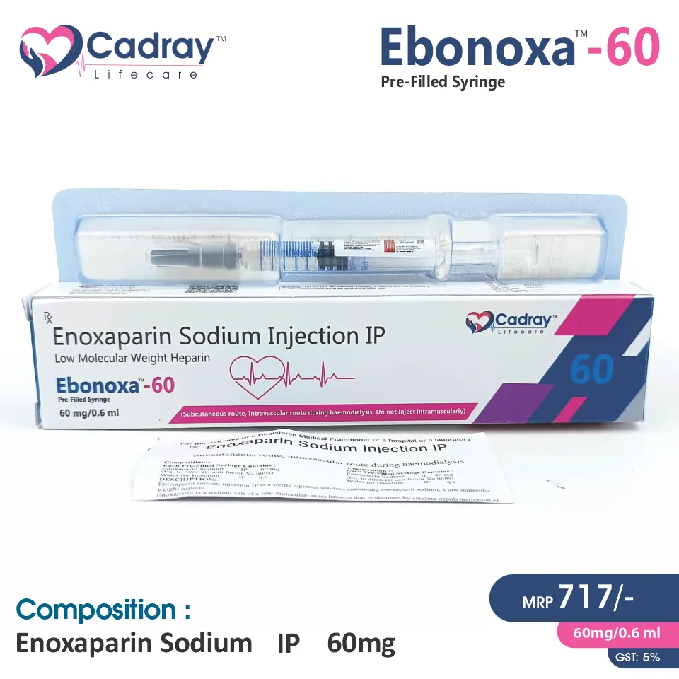Enoxaparin (60mg) Injection at the best price in PCD Pharma Franchise for Anticoagulant and Blood Thinner.
